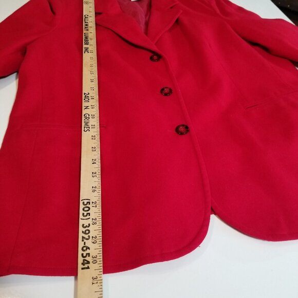 Worthington Womens Suit Blazer Size 20W Wool Red 3 Button Long Sleeve Vintage - Picture 11 of 11